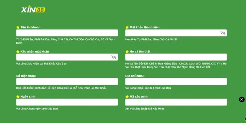 Một số vấn đề khiến bạn đăng ký tài khoản XIN88 thất bại